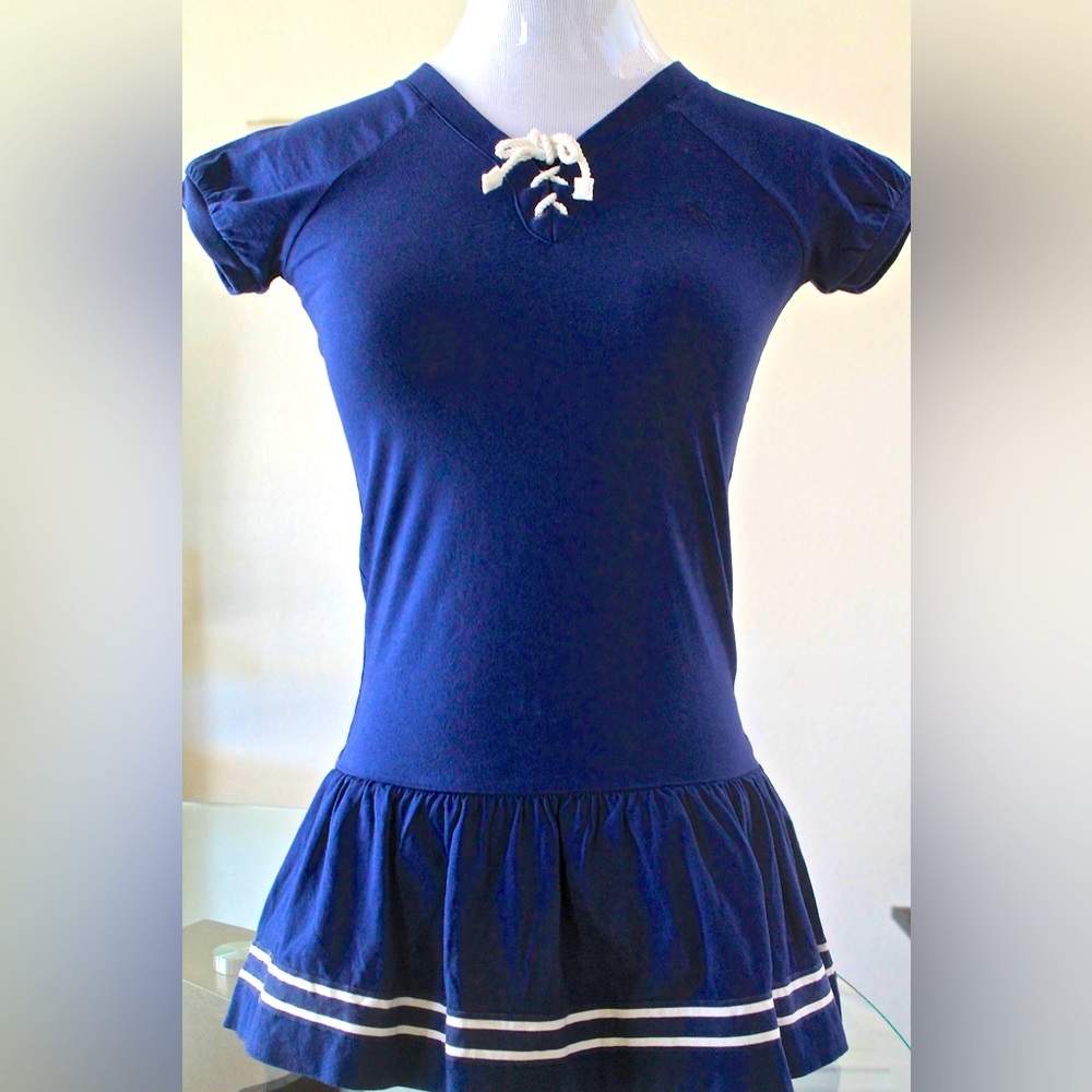 RALPH LAUREN DRESS KIDS SIZE 5 SAILOR FRESCU BLUE NWT COTTON